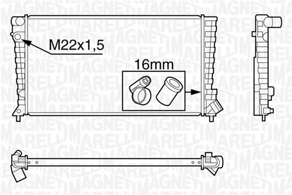 MAGNETI MARELLI Радиатор, охлаждение двигателя 350213118200